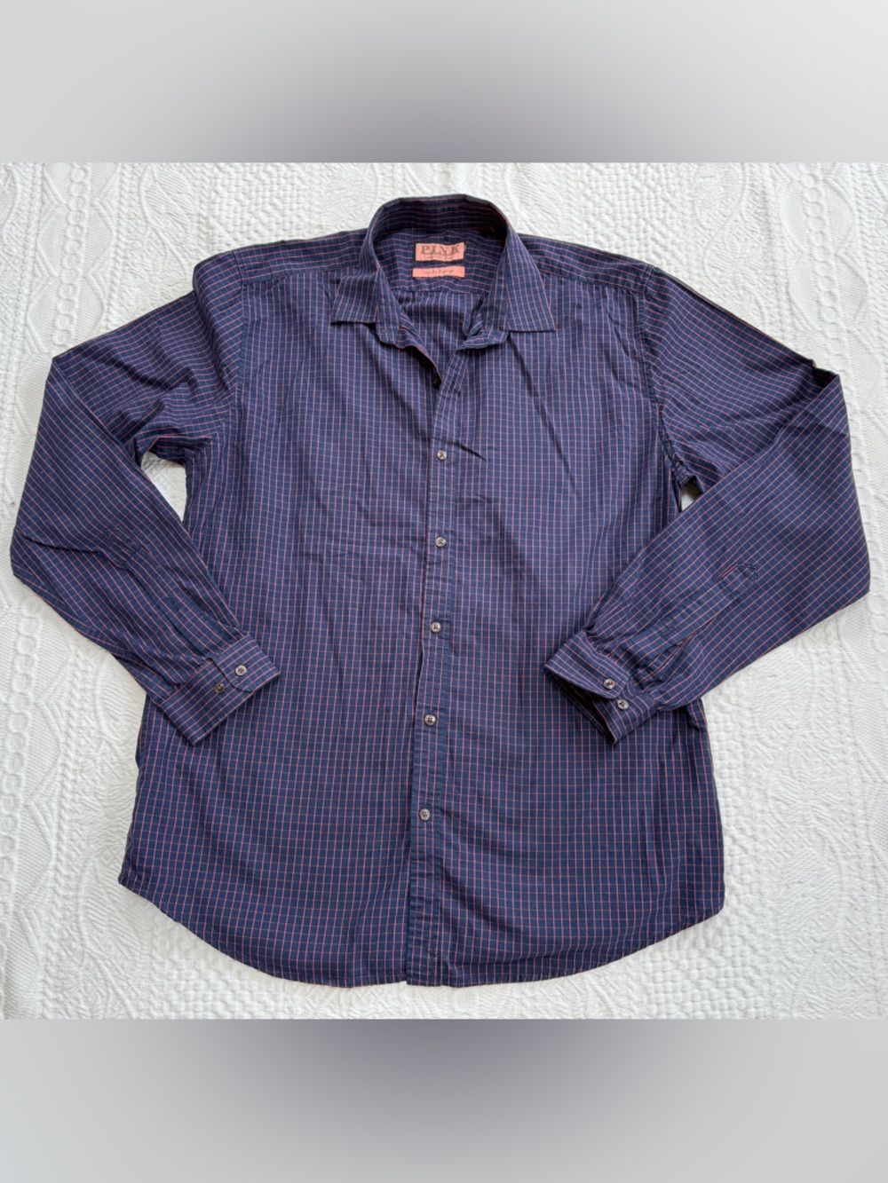 Thomas Pink Slim Fit Prestige L/S Button Down Shirt Men’s Size 16.5 42cm